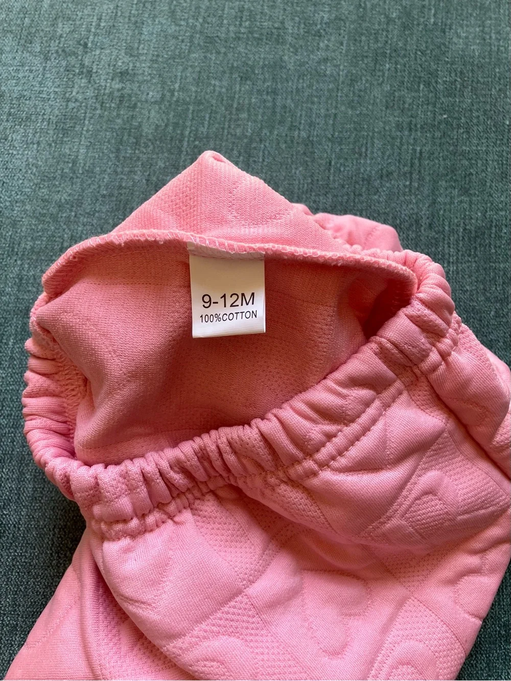 Baby Pink Quilted Heart Two-Piece Sweatshirt and Joggers Set